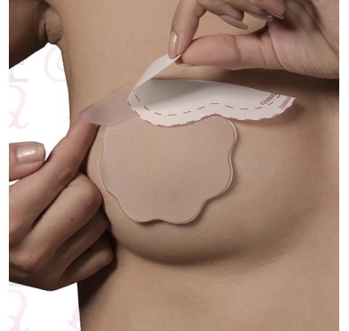 Taśmy do biustu i nakładki materiałowe - Bye Bra Breast Lift & Fabric Nipple Covers Miseczka F-H 3 pary